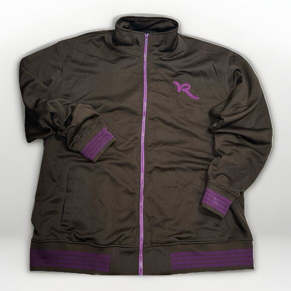 Vintage Rocawear Y2K Streetwear Track Jacket Mens Active Wear Size 3XL Brown - Picture 1 of 13